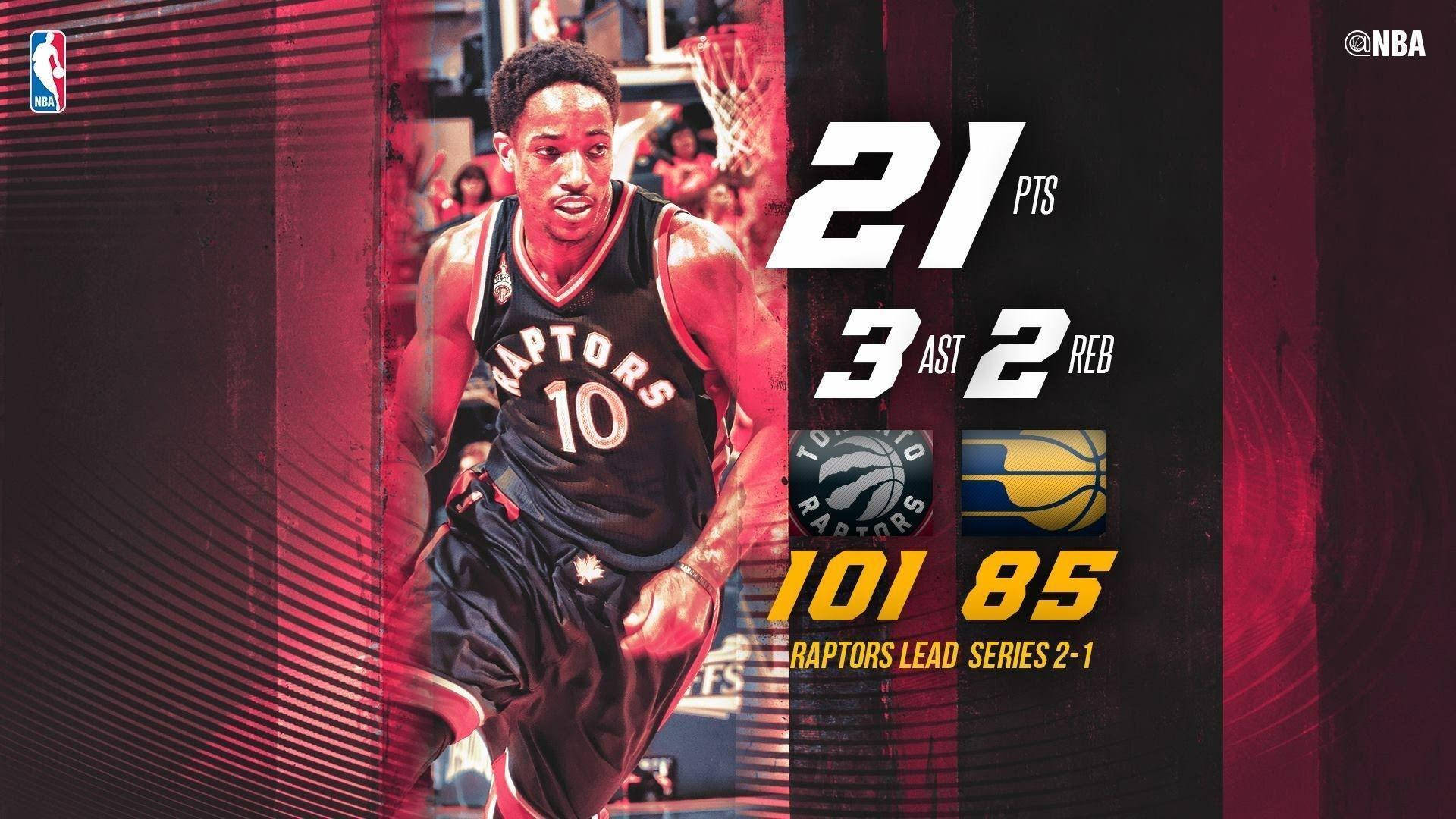 NBA 桌布 壁紙 — 多倫多暴龍隊籃球運動員在充滿活力的紅黑背景上，帶有統計數據疊加層的動作畫面。