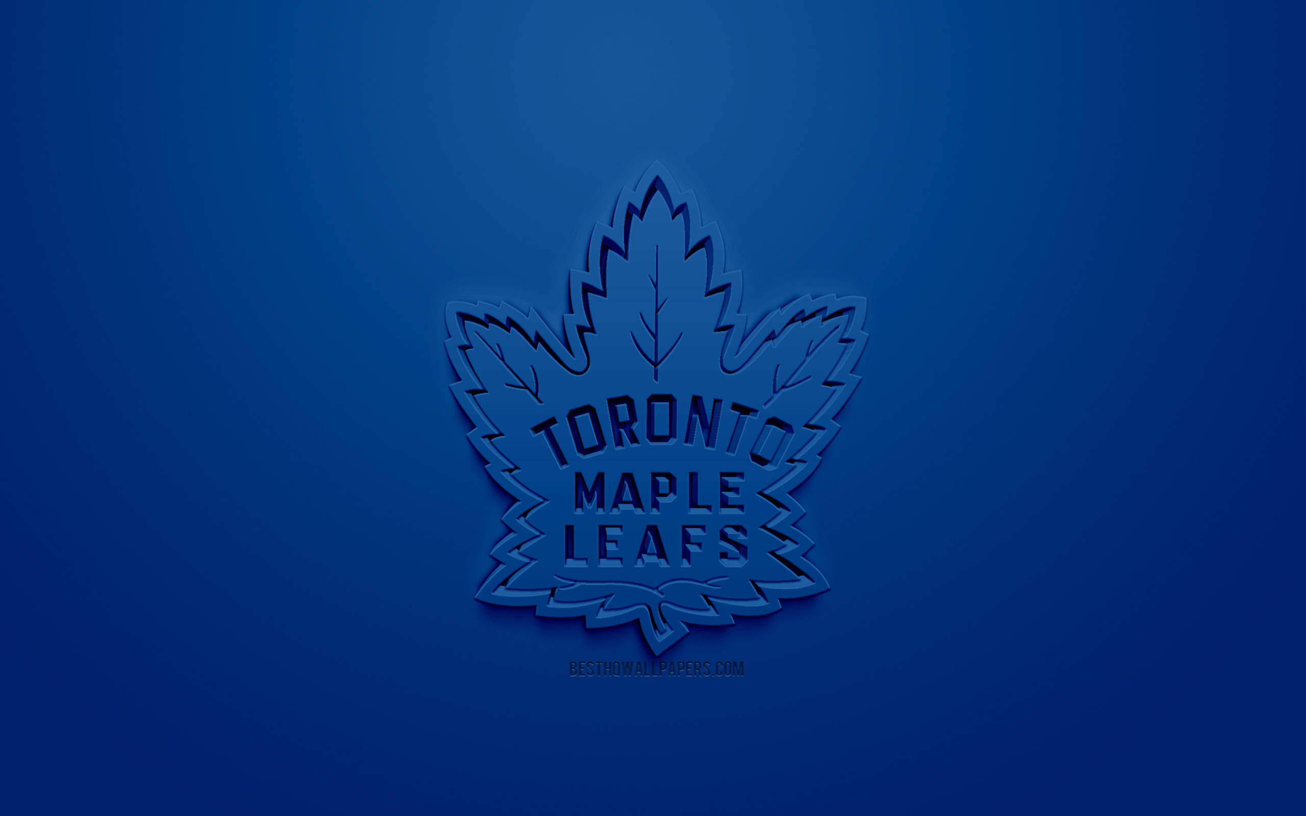 Leafs 桌布 壁紙 — 多倫多楓葉隊標誌，深藍色，帶有微妙的漸變背景。