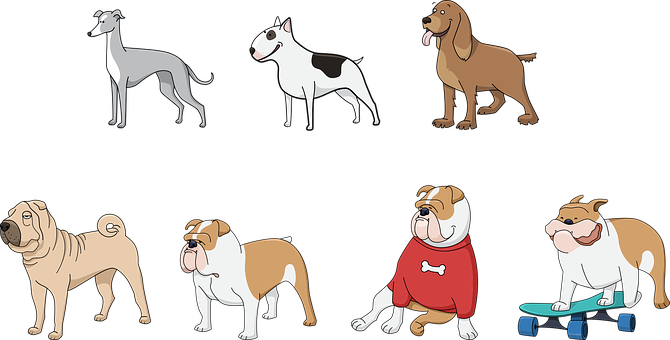 多種犬種插圖 壁紙