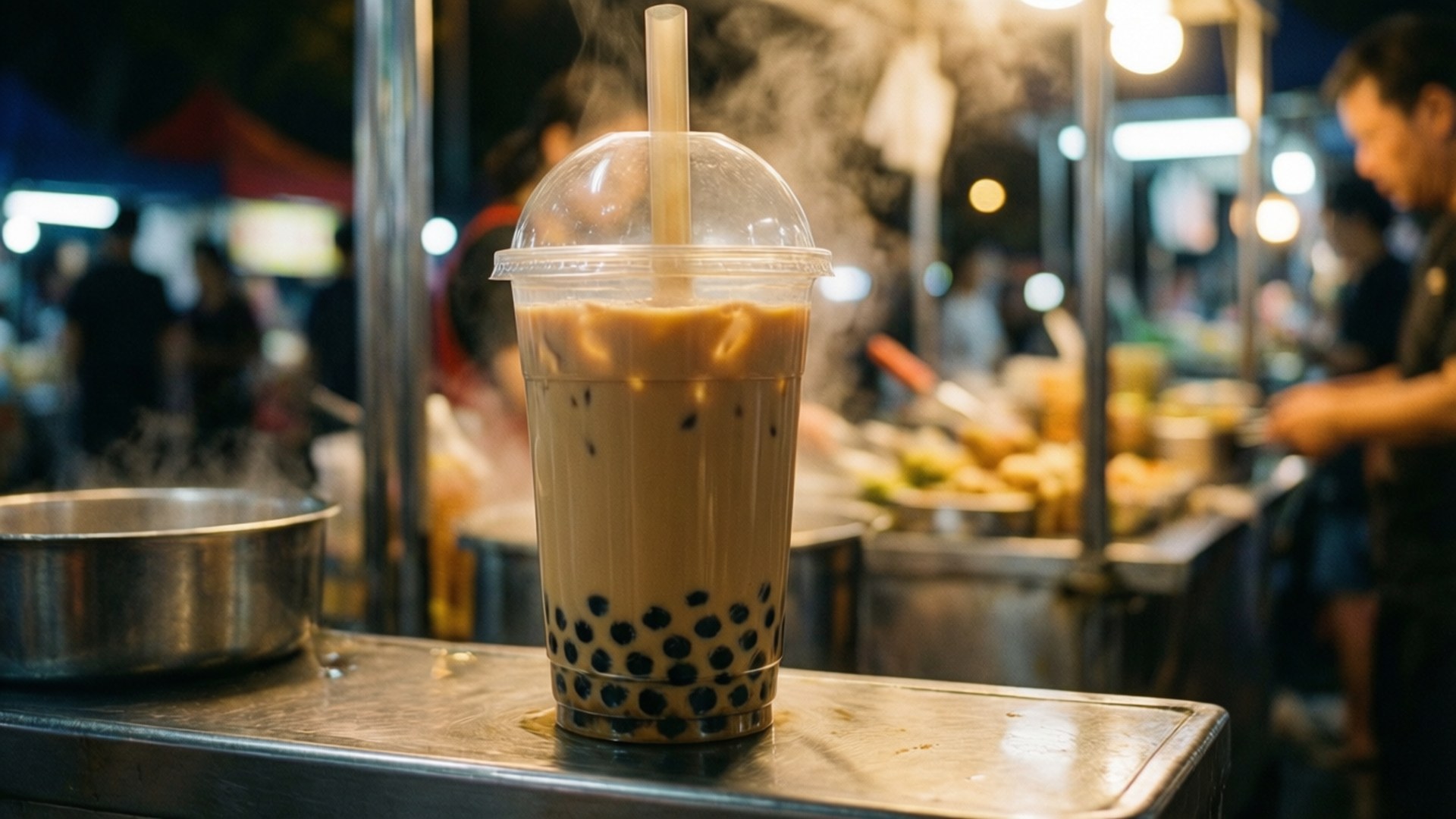 夜市珍珠奶茶 壁紙