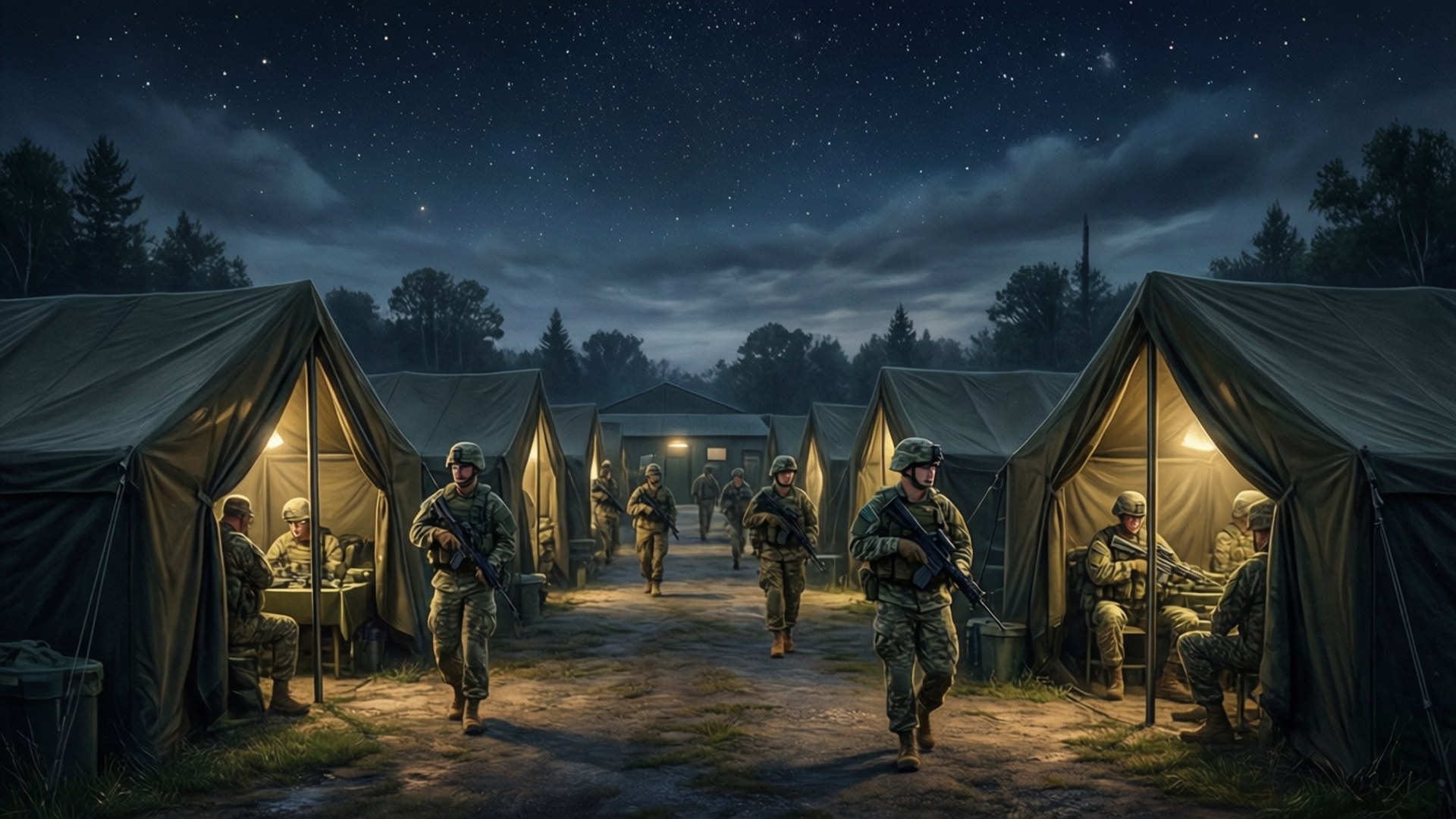 夜間基地營 壁紙