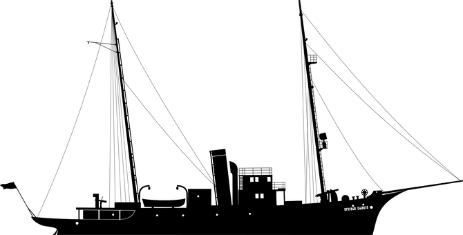 夜間船燈倒影 壁紙