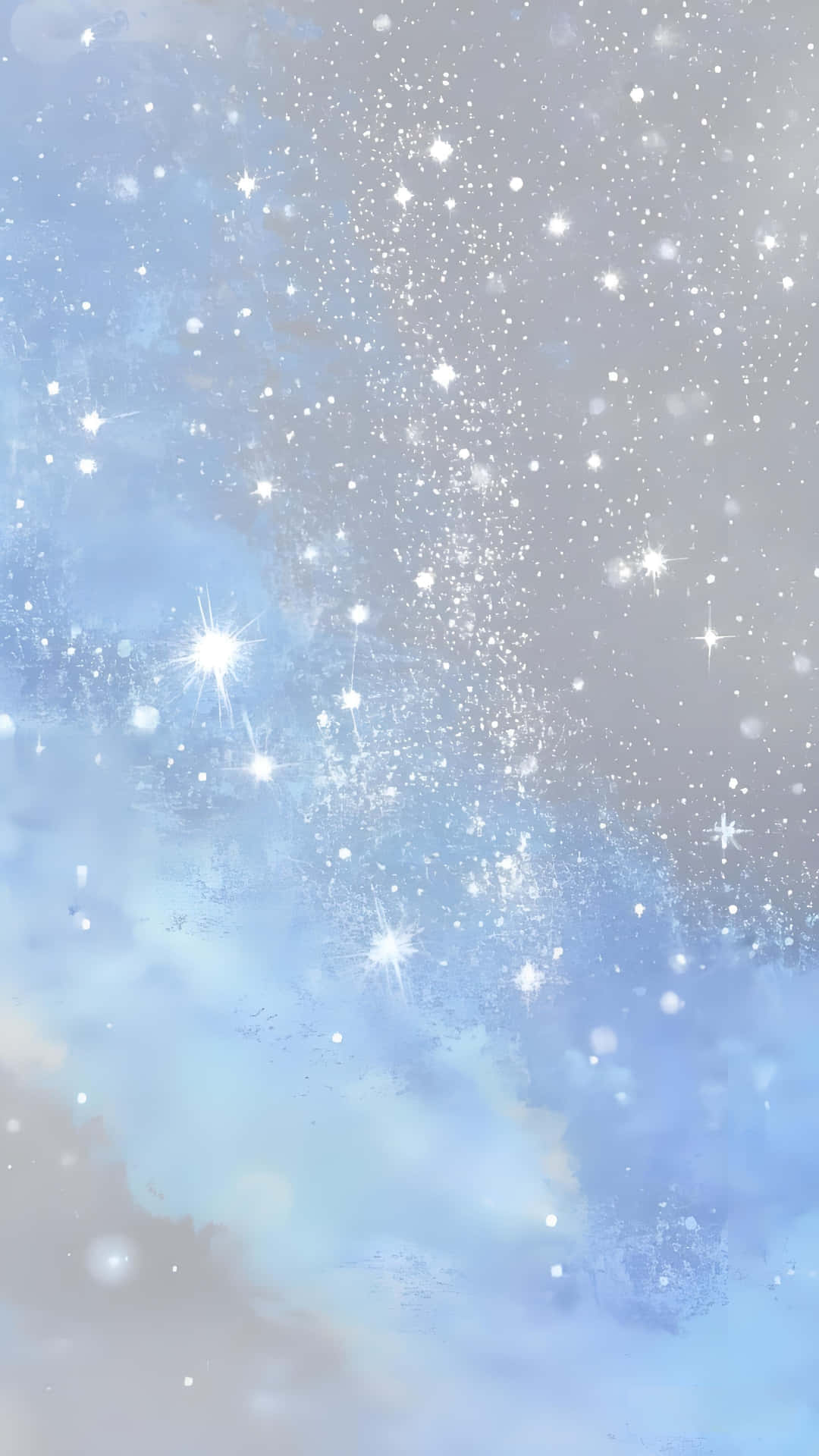 Starry sky wallpaper 壁紙 — 夢幻的天空，佈滿閃爍的星星和柔和的藍色雲朵，輕輕飄過天際。