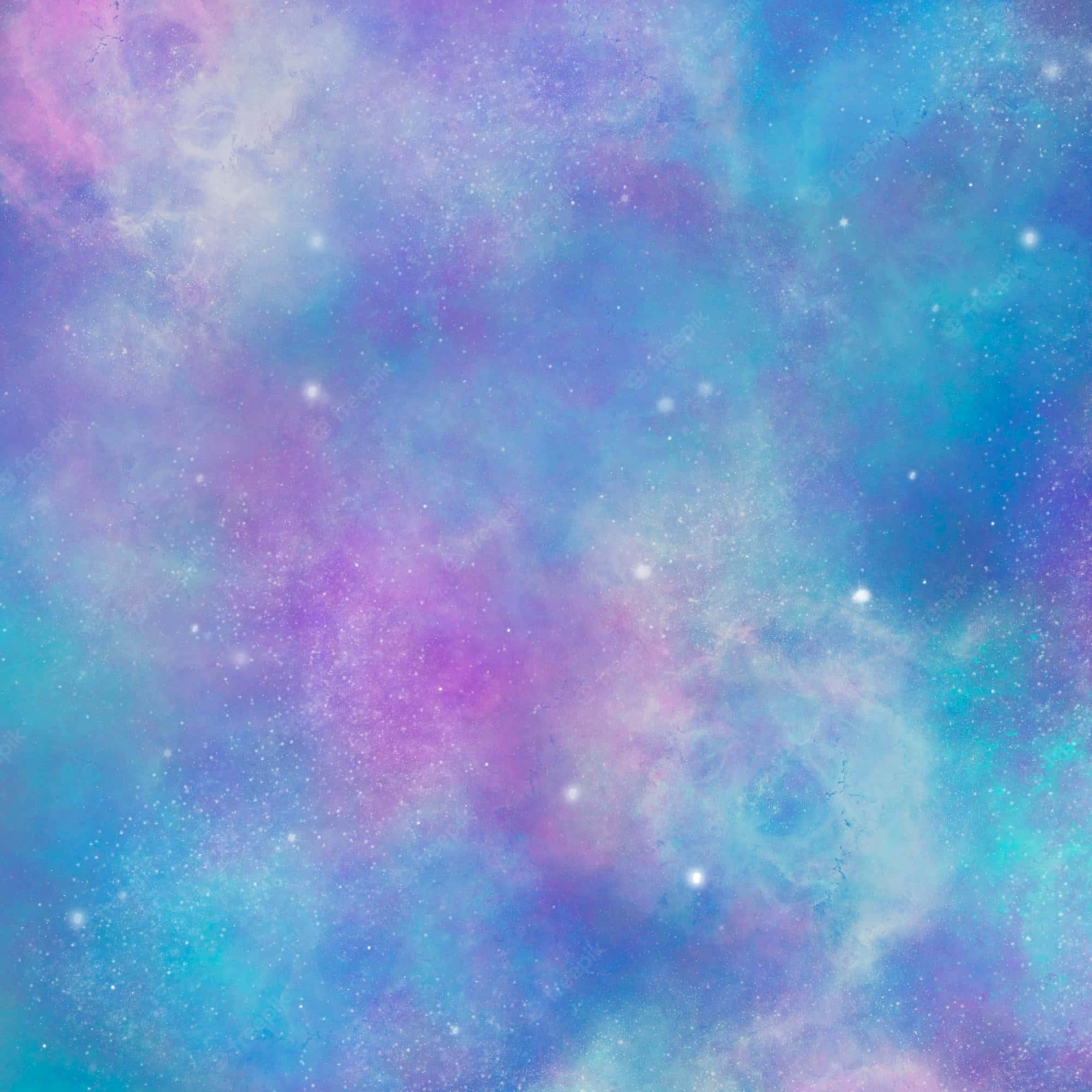 Galaxy Poster 桌布 壁紙 — 夢幻的宇宙星雲以粉紅、紫和藍色漩渦，點綴著閃爍的星星。