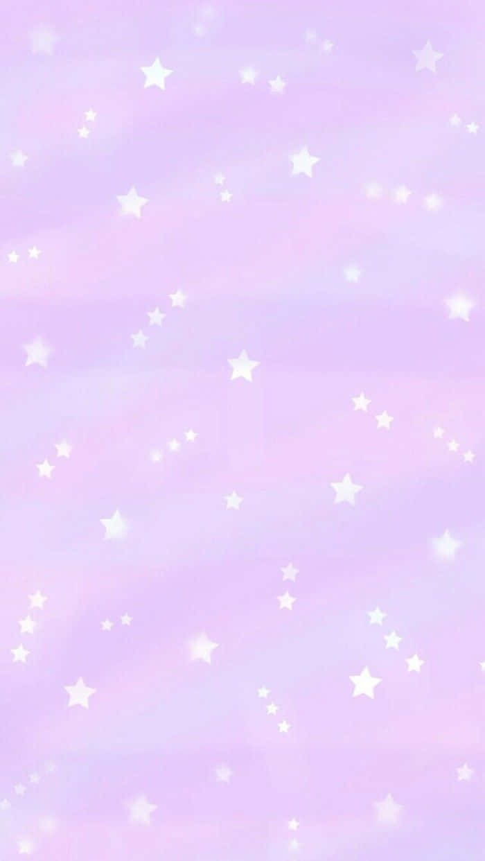 Stars 桌布 壁紙 — 夢幻的淡紫色天空，散落著閃爍的白色星星，營造出柔和神奇的氛圍。