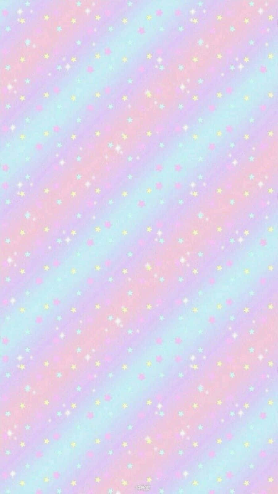 Aesthetic Star 桌布 壁紙 — 夢幻的粉彩漸變天空，充滿閃爍的彩色星星，創造出神奇的天體壁紙。