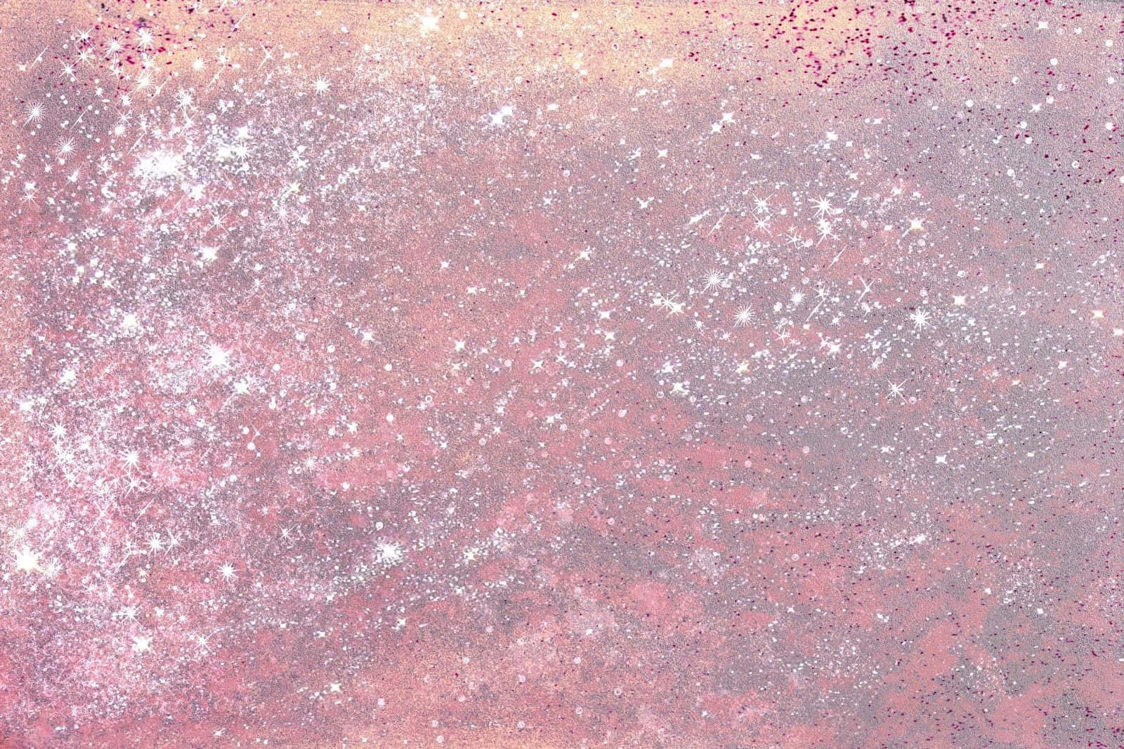 桌布 壁紙 — 夢幻的粉紅色和紫紅色紋理背景，點綴著閃爍的白色星星和閃亮的斑點。