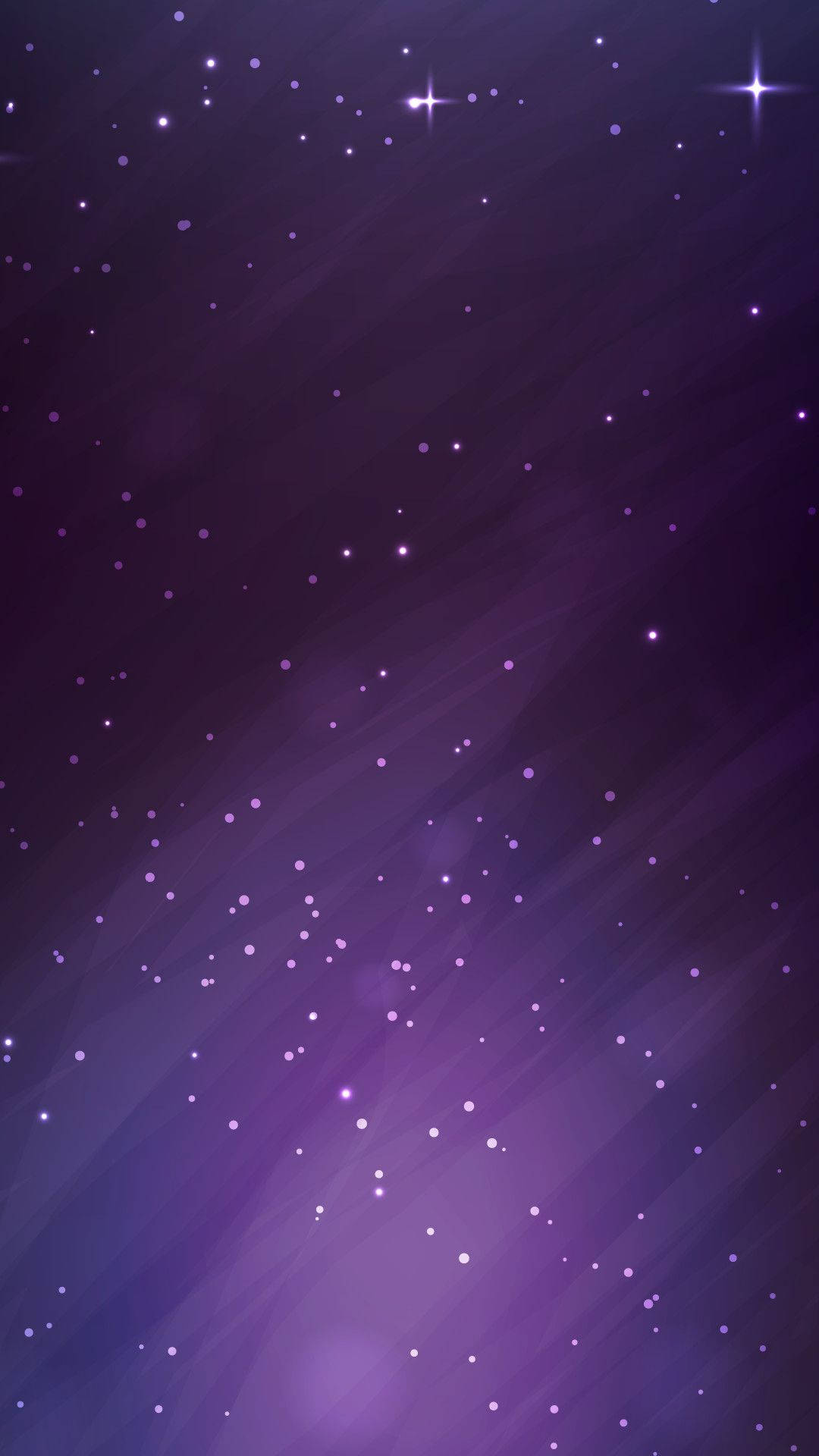 Light Purple iPhone 桌布 壁紙 — 夢幻的紫色夜空，充滿閃爍的星星和柔和的光芒。
