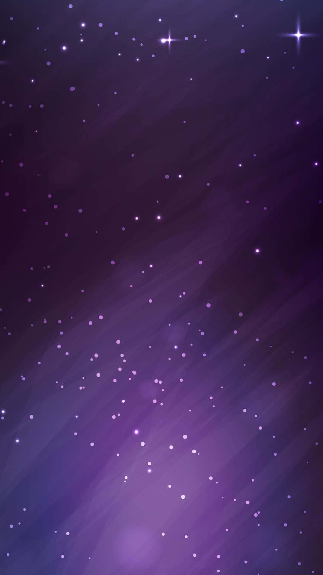 數位藝術 桌布 壁紙 — 夢幻的紫色夜空，充滿閃爍的星星和柔和的光芒。