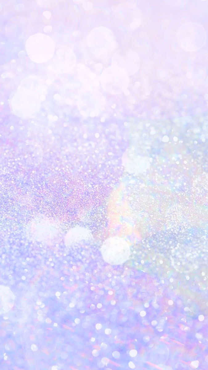 Light Purple Glitter 桌布 壁紙 — 夢幻粉彩漸變壁紙，帶有閃爍亮片和柔和散景燈光，呈現薰衣草和薄荷色調。