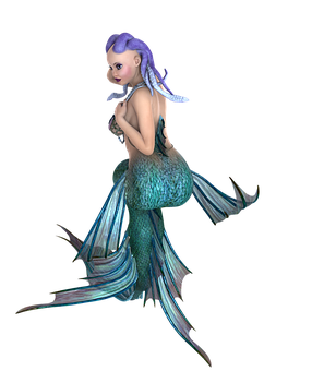 夢幻美人魚紫髮 壁紙