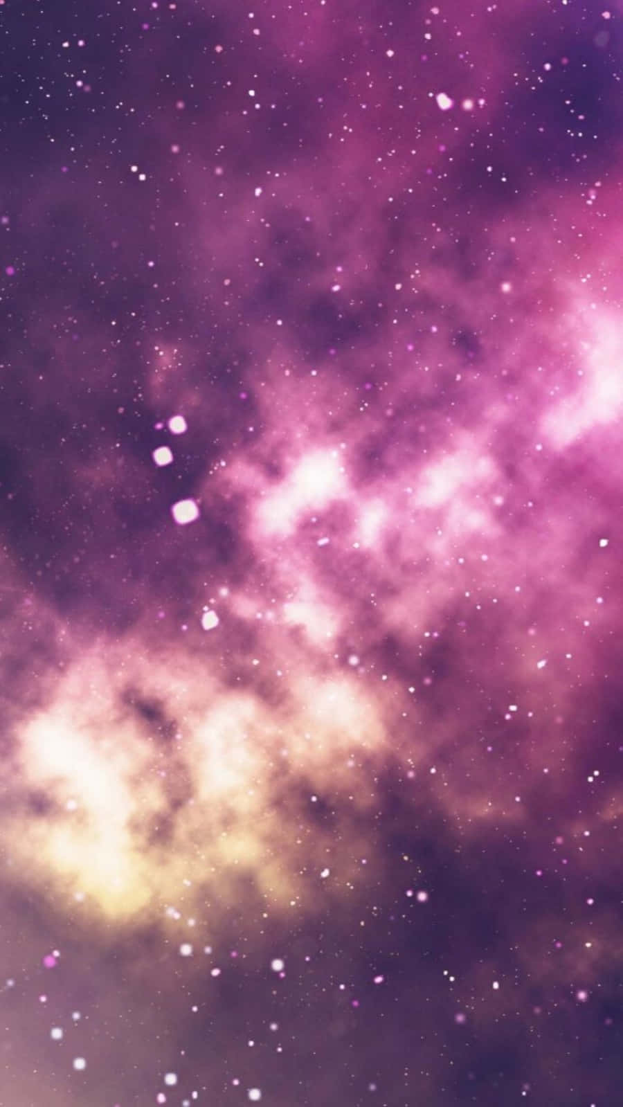 銀河 桌布 壁紙 — 夢幻般的宇宙場景，紫金色漩渦星雲點綴著閃爍的星星。