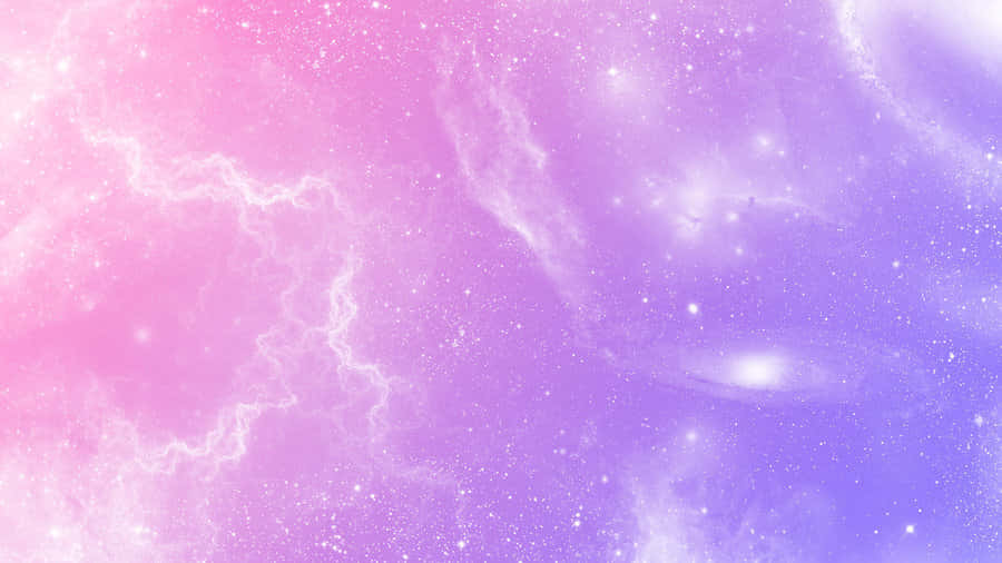 銀河 桌布 壁紙 — 夢幻般的宇宙空間，旋轉的粉紅色和紫色星雲，點綴著閃爍的星星和發光的銀河結構。