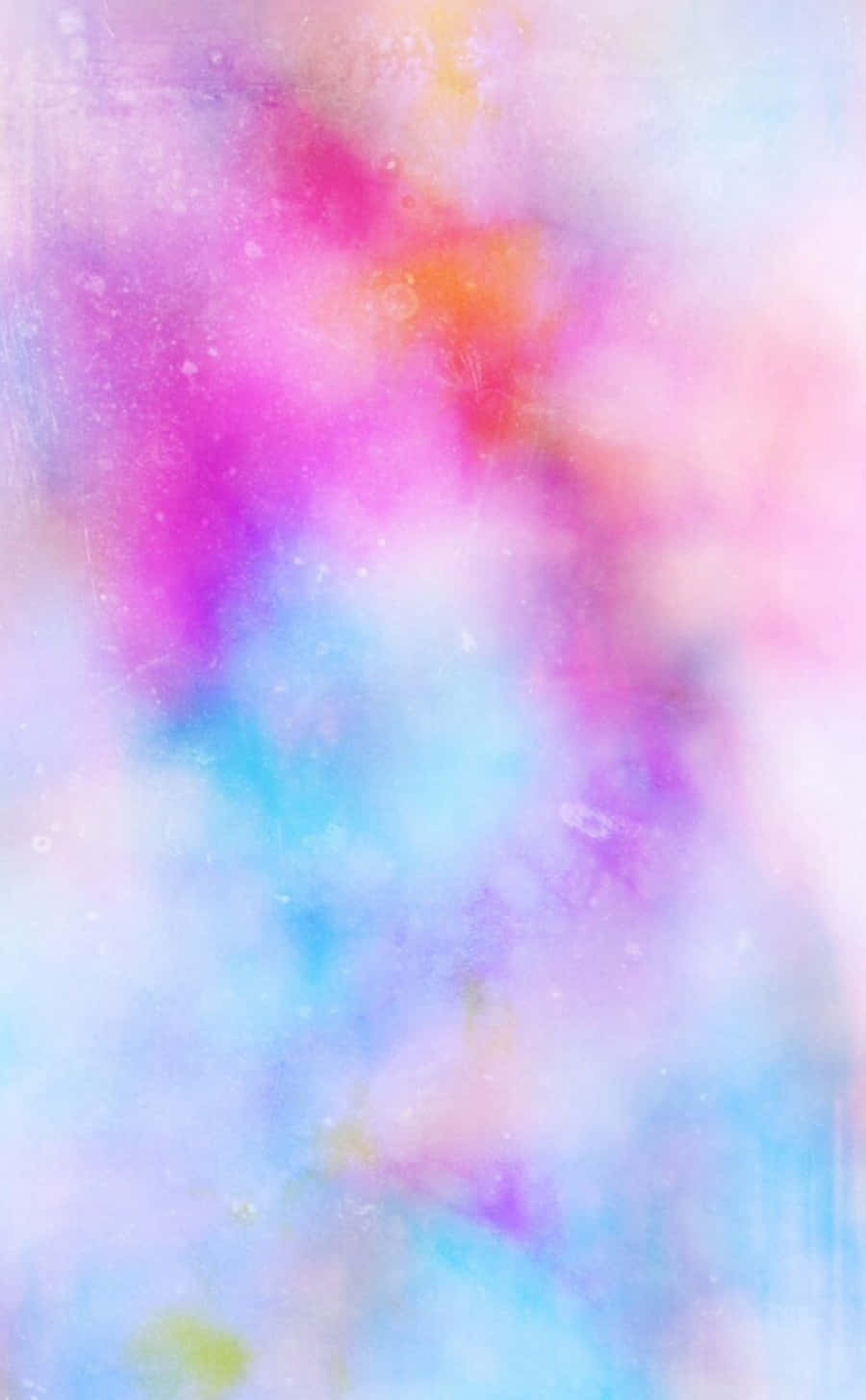 Pretty Tie Dye 桌布 壁紙 — 夢幻般的抽象混合色調，包括粉紅、藍色和紫色，帶有柔軟的筆觸和散落的閃粉斑點。