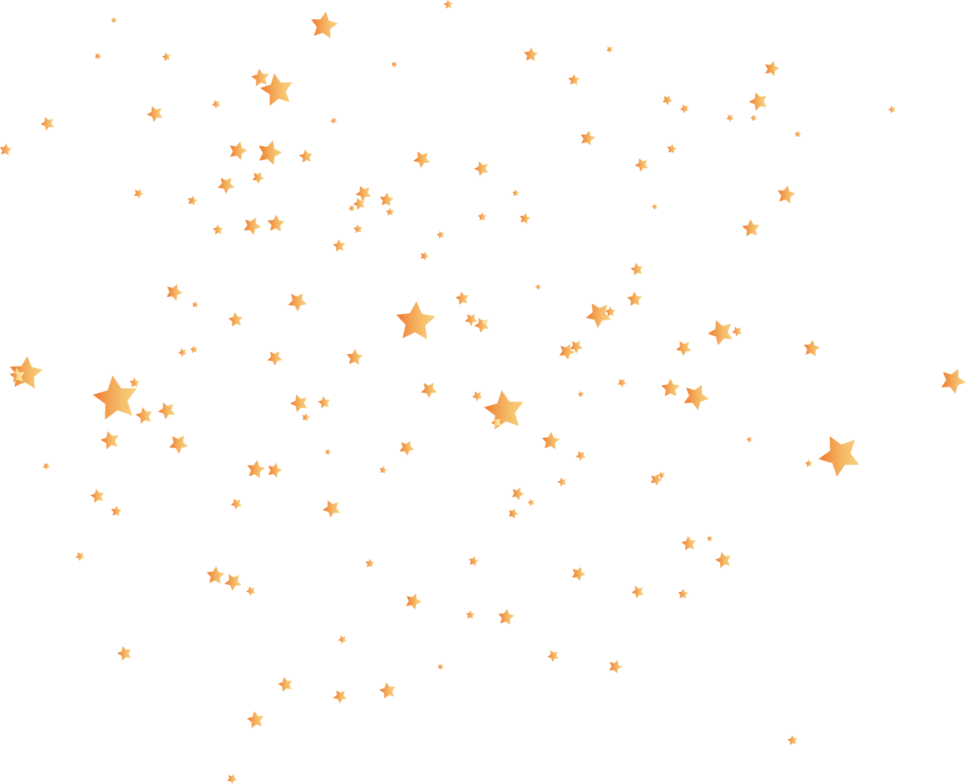 Stars 桌布 壁紙 — 大小不一的金色星星在潔白的背景上輕輕飄浮，形成散落而奇特的圖案。