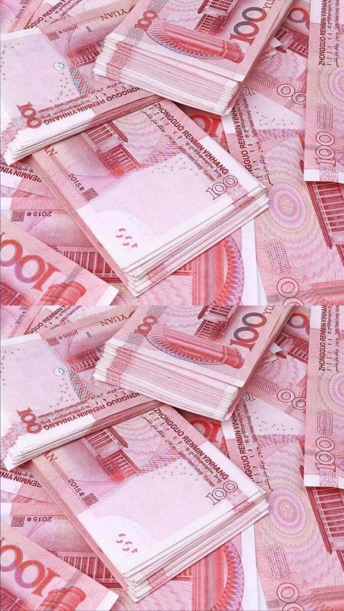大把的少女鈔票 壁紙
