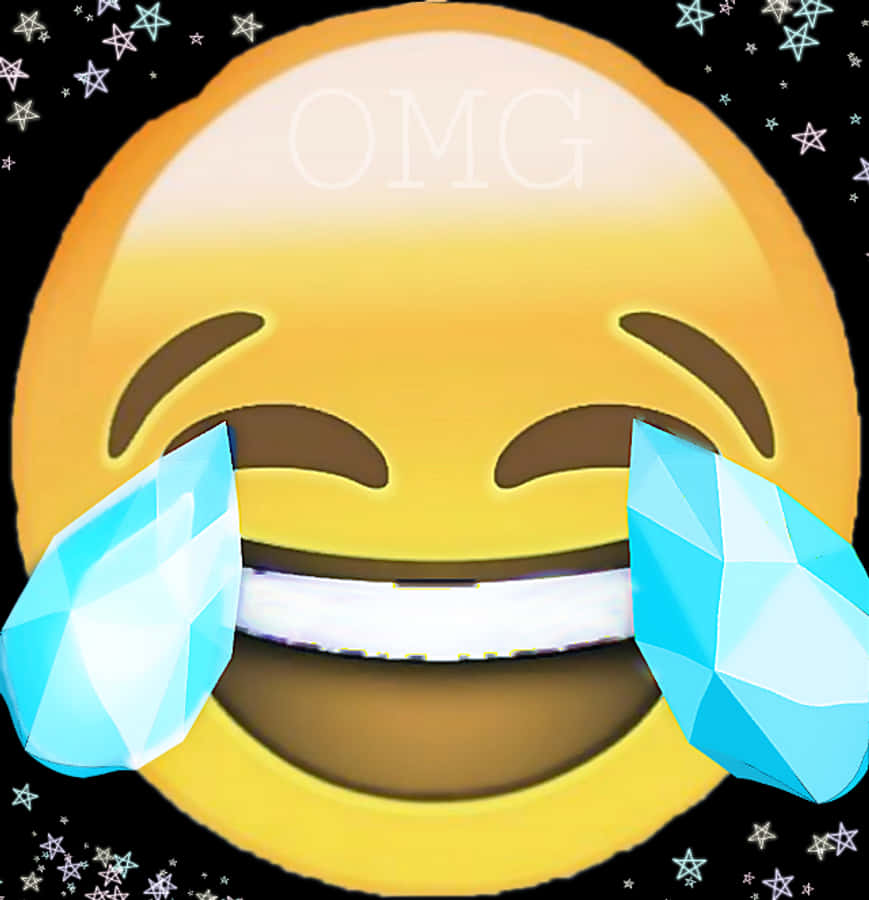 大笑表情符號 笑到流淚加鑽石 壁紙