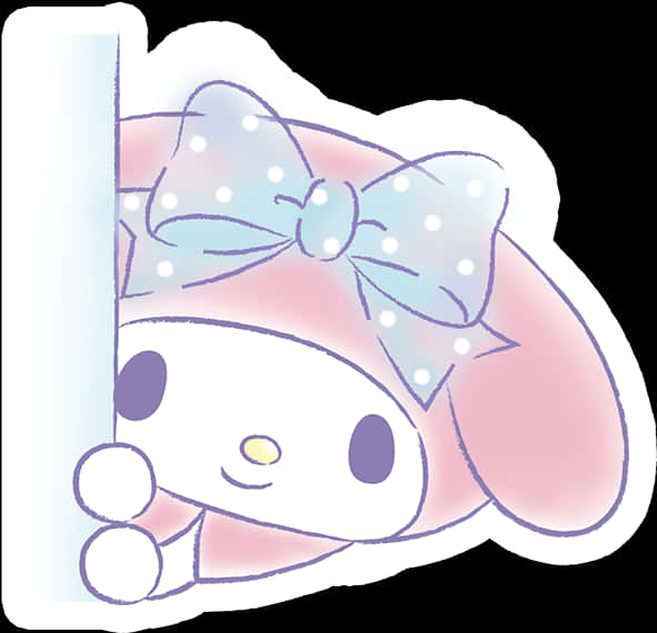 大耳狗探頭可愛貼紙 壁紙
