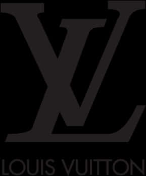 Louis Vuitton Logo 桌布 壁紙 — 大膽單色 Louis Vuitton 標誌，帶有交錯的 LV 字母組合和品牌名稱，採用簡潔的無襯線字體。