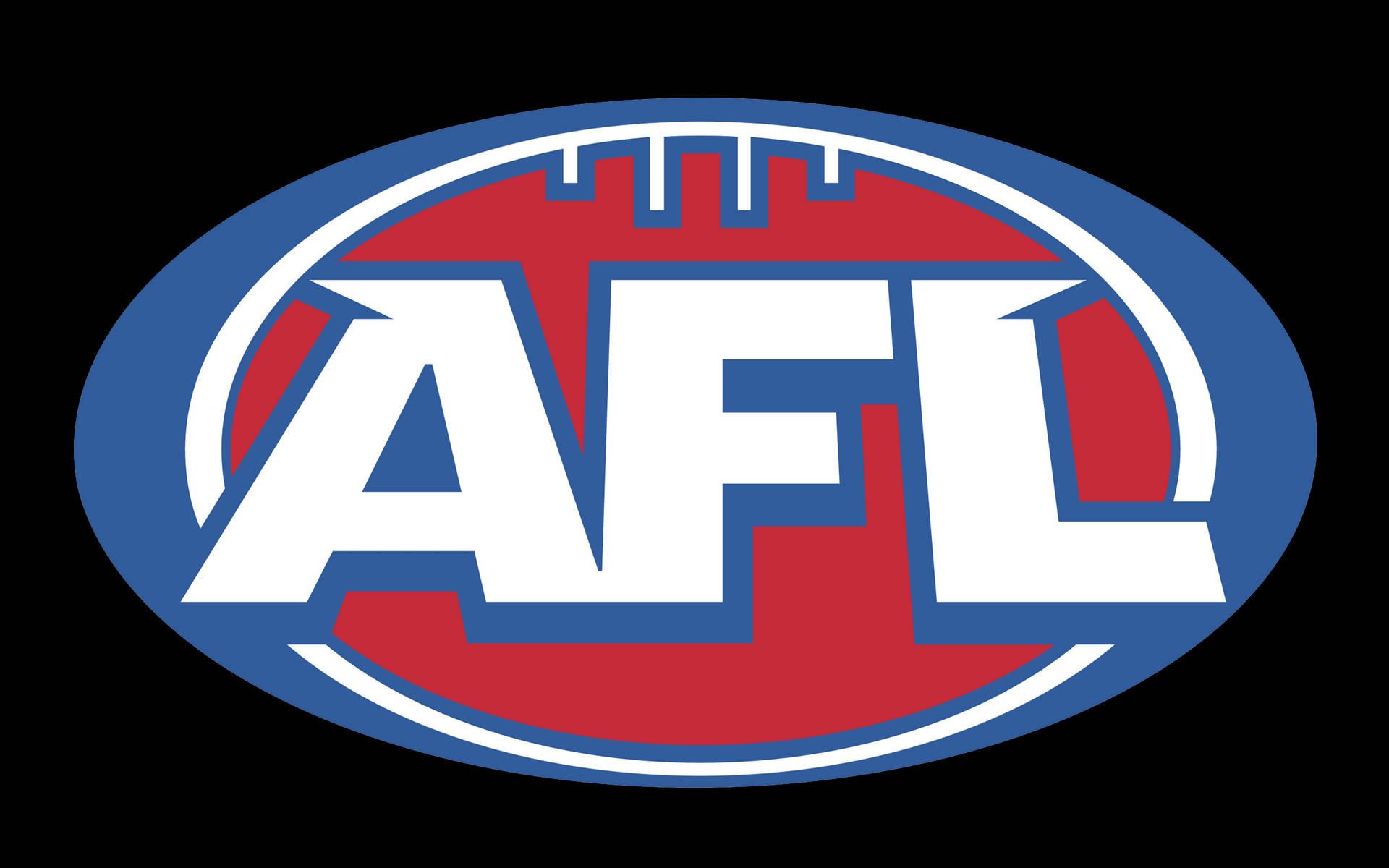 AFL標誌，採用紅、藍、白色，字母後面有一個足球形狀。 — Valorant Logo 壁紙