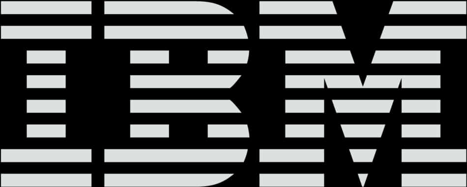 科技動圖 桌布 壁紙 — 大膽的IBM標誌，以黑白條紋字母在簡潔背景上呈現。