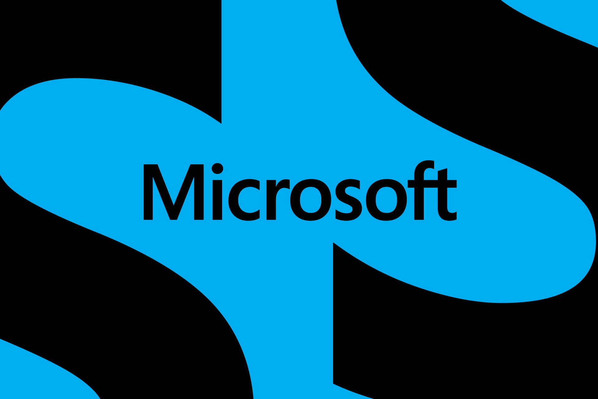 藍色Microsoft標誌在黑色抽象背景上 — Microsoft 壁紙