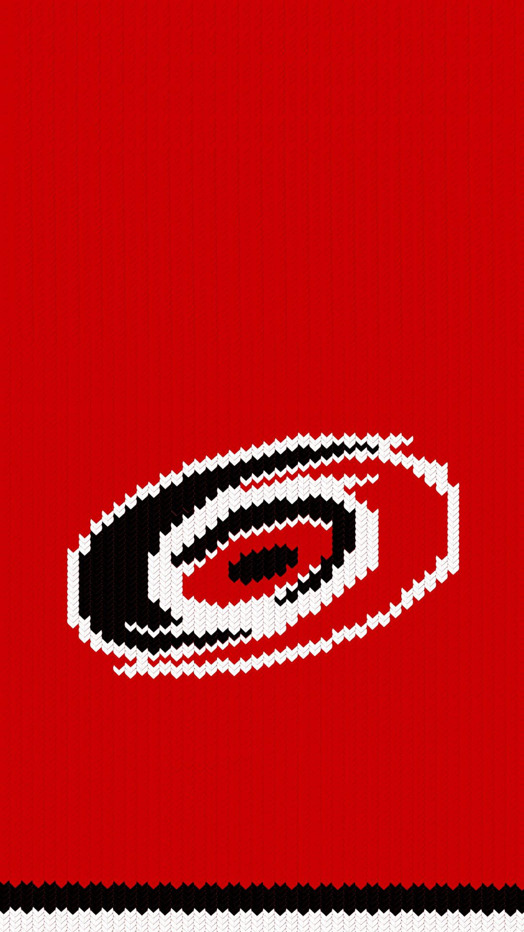 Hurricanes 桌布 壁紙 — 大膽的卡羅萊納颶風隊標誌，以紅、黑、白三色編織在帶有紋理的紅色背景上。