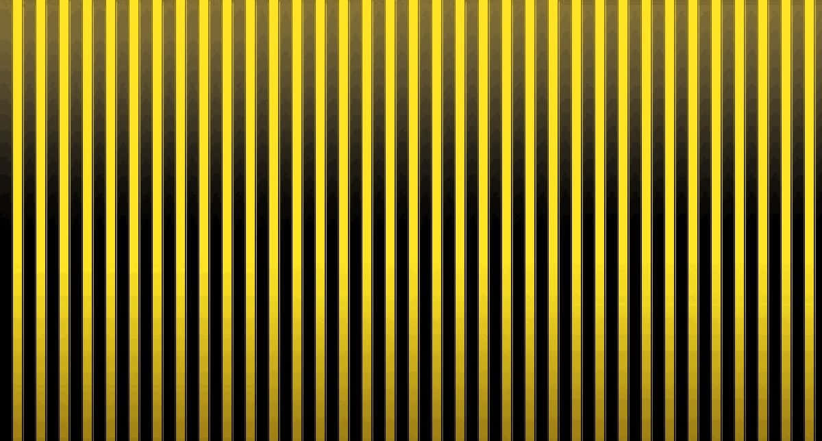 Yellow Striped 桌布 壁紙 — 大膽的垂直條紋，由發光的黃色和深黑色組成，形成高對比的幾何圖案，帶有耀眼的高光。