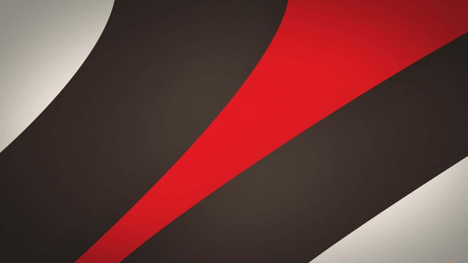 Red Black And White 桌布 壁紙 — 大膽的抽象設計，以紅、黑、白的流暢曲線營造出動態的幾何對比。