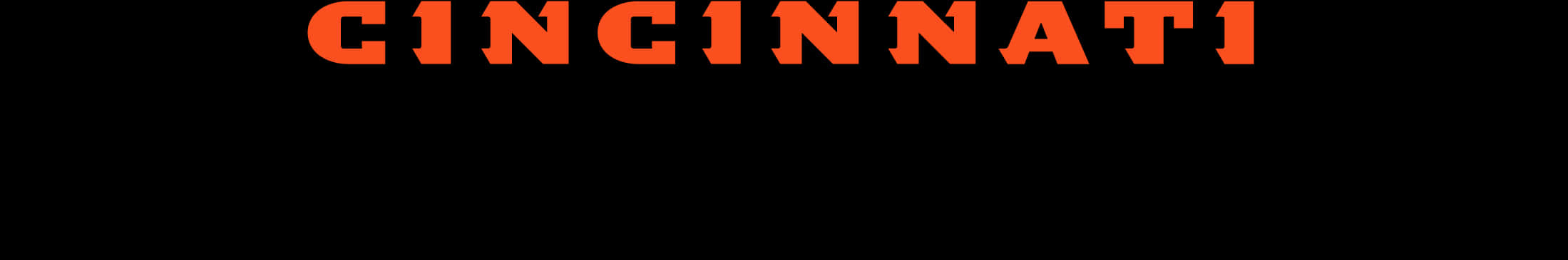 Bengals Logo 桌布 壁紙 — 大膽的橙色 'CINCINNATI' 文字在純黑色背景上突出顯示。