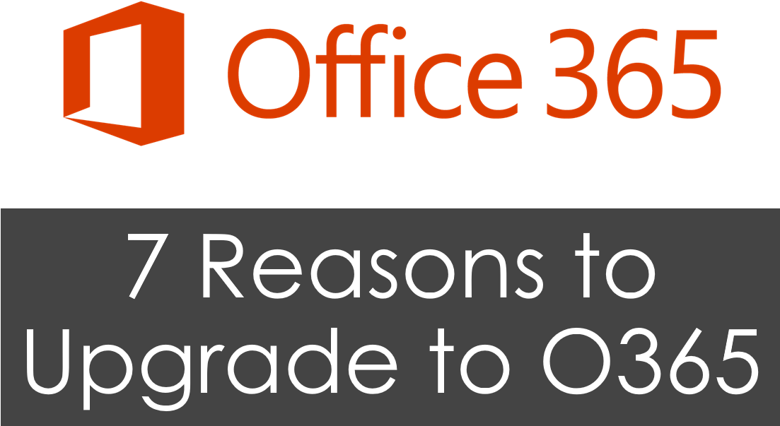 microsoft 桌布 壁紙 — 大膽的橙色 Office 365 標誌和白色文字在黑色背景上推廣升級原因。
