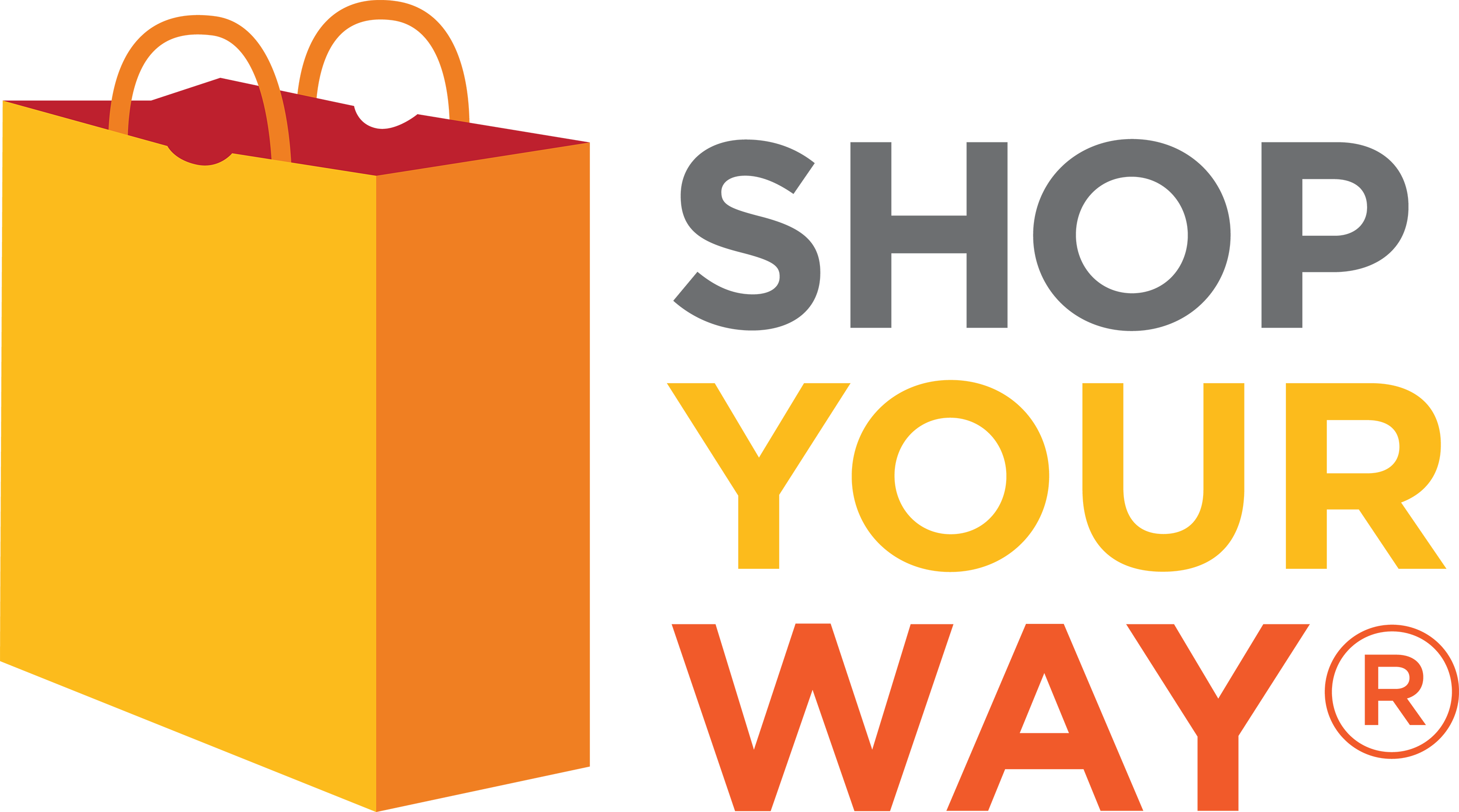 Shopping 桌布 壁紙 — 大膽的橙色、黃色和灰色抽象幾何形狀，創造出現代動態的構圖。