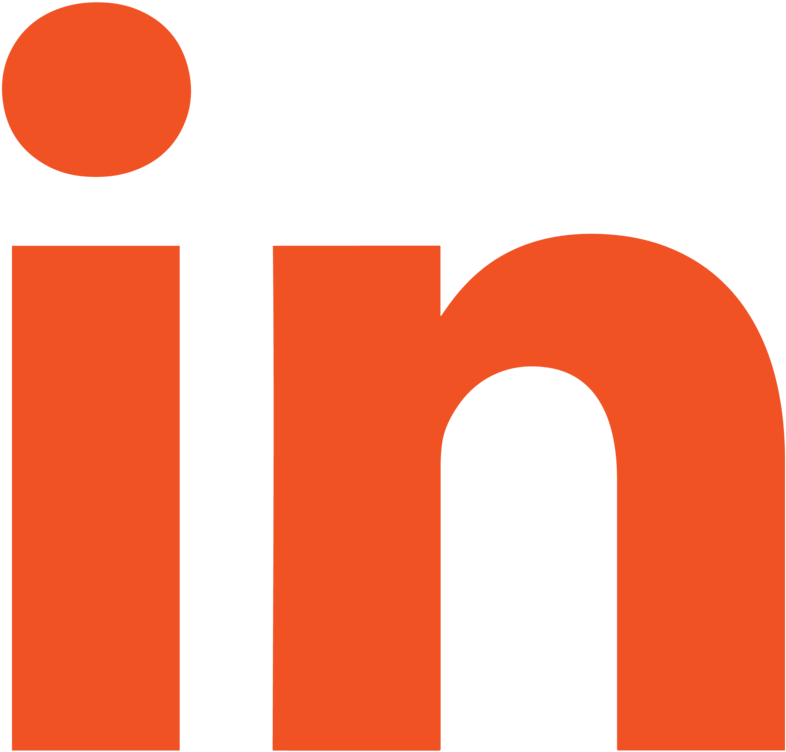 領英 桌布 壁紙 — 大膽的橙色LinkedIn標誌，在純色背景上帶有黑色負空間。