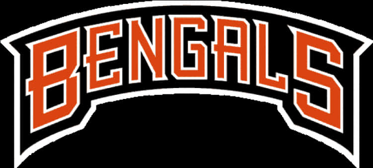 Bengals Logo 桌布 壁紙 — 大膽的橙色和黑色 Bengals 標誌，帶有白色輪廓，位於純黑色背景上。