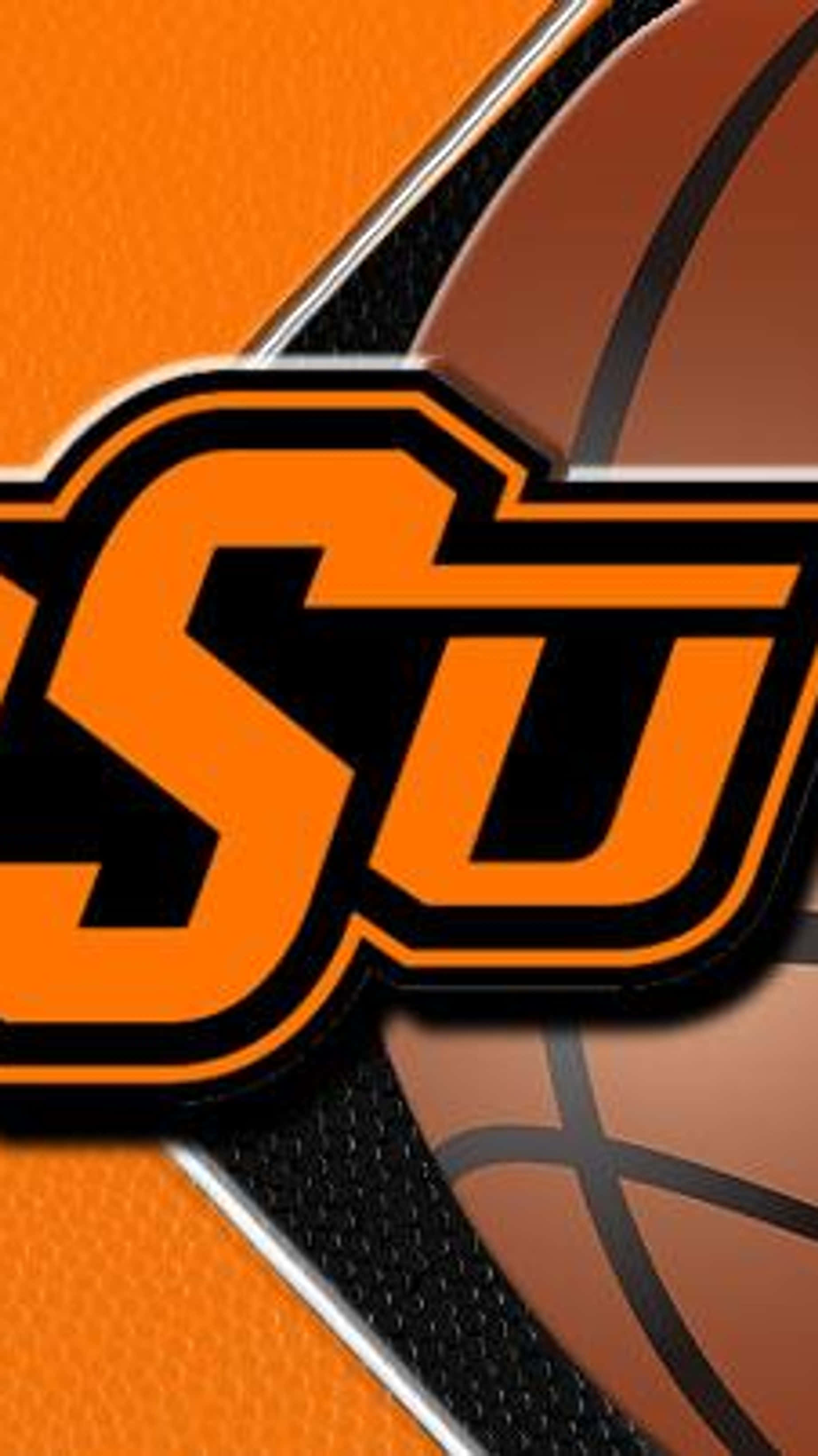 Fsu 桌布 壁紙 — 大膽的橙色和黑色「SU」標誌覆蓋在紋理橙色和黑色背景上的籃球上。