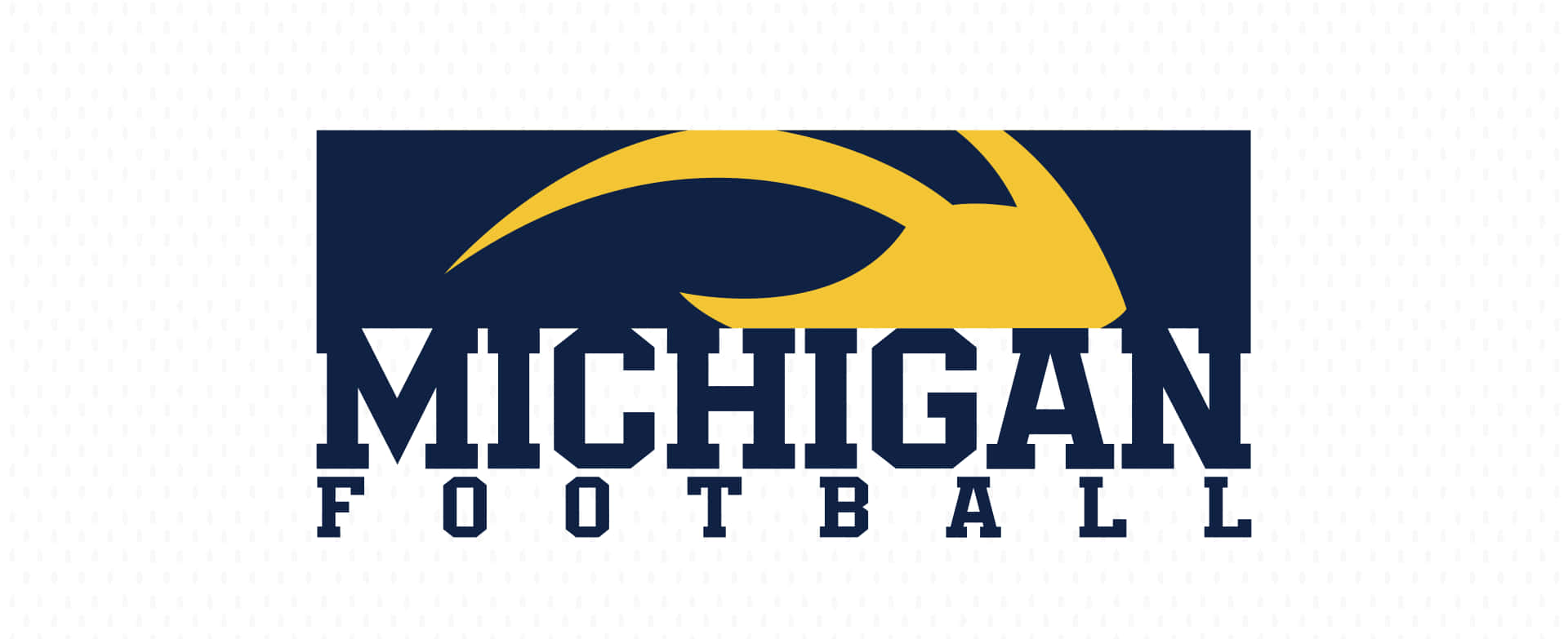 Michigan Football 桌布 壁紙 — 大膽的海軍藍和金色密西根足球標誌，在紋理白色背景上帶有風格化的有翼 'M'。