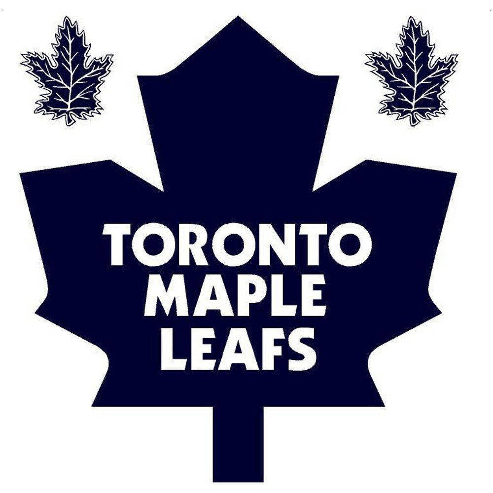Leafs 桌布 壁紙 — 大膽的海軍藍楓葉標誌，白色文字寫著 Toronto Maple Leafs，兩側各有一片較小的楓葉。