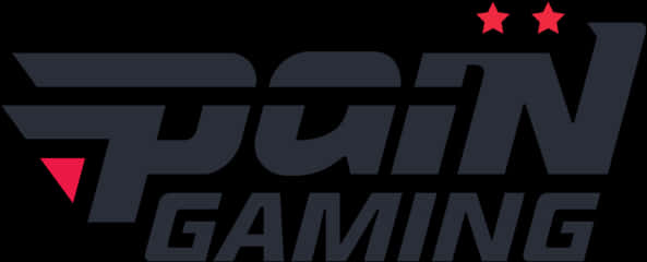 Pain 桌布 壁紙 — 大膽的深灰色「Pain Gaming」標誌，帶有紅色星星和三角形，背景為黑色。
