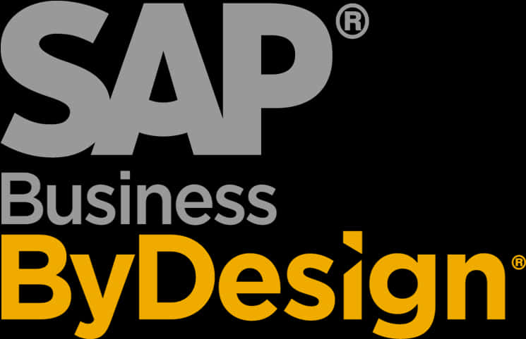 標誌 桌布 壁紙 — 大膽的灰色和黃色 SAP Business ByDesign 標誌，純黑色背景，簡潔現代字體。