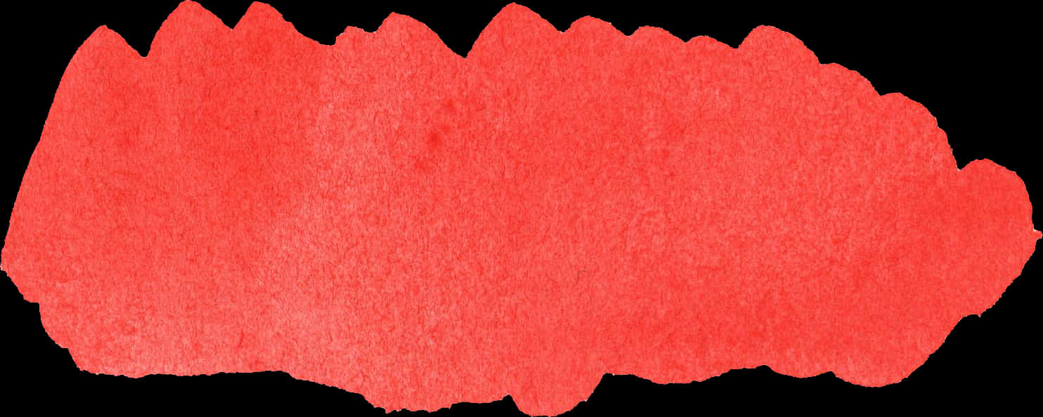 Paint Stroke 桌布 壁紙 — 大膽的珊瑚紅水彩污漬，邊緣帶有紋理，在純黑背景上。