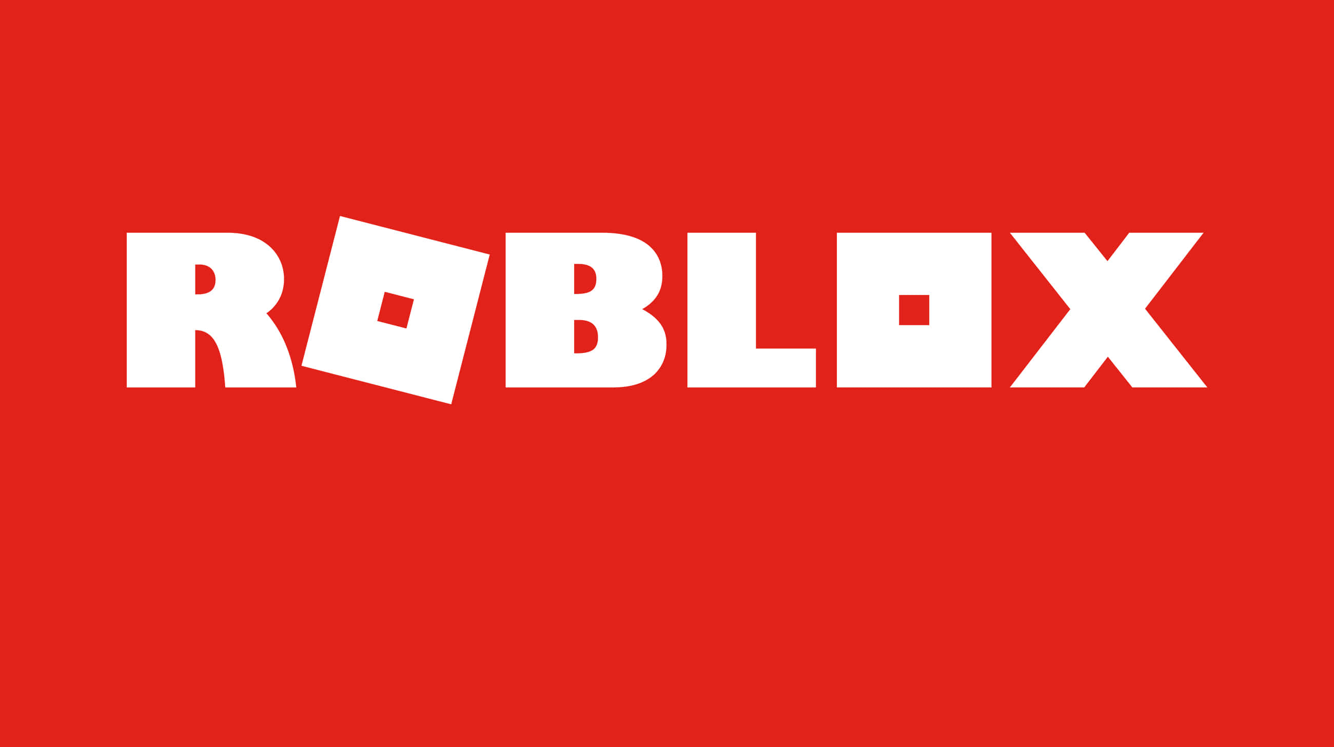 Roblox 桌布 壁紙 — 大膽的白色 Roblox 標誌居中在純紅色背景上，搭配簡潔現代的字體。