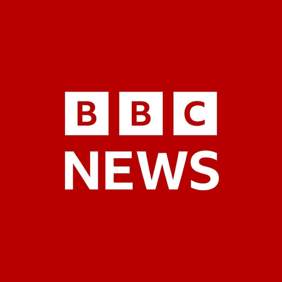 標誌 桌布 壁紙 — 大膽的白色BBC News標誌居中在純紅色背景上，搭配簡潔極簡的字體。