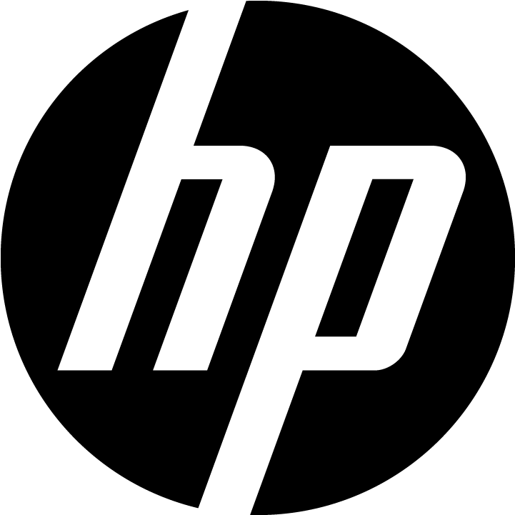 Hp Logo 桌布 壁紙 — 大膽的白色HP標誌字母，在純黑色背景上呈現簡潔極簡設計。