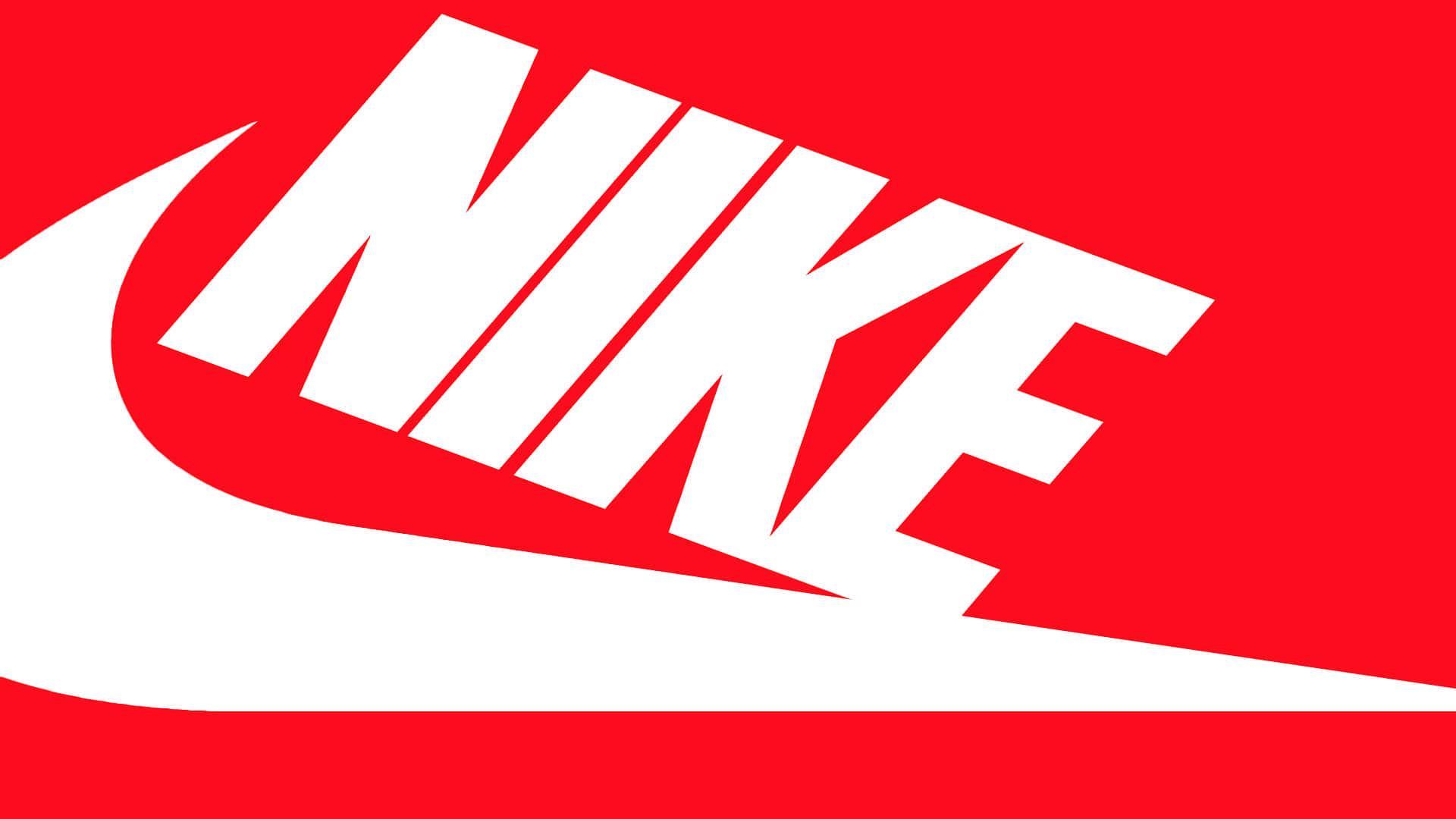 Shoe Box 桌布 壁紙 — 大膽的白色Nike勾形標誌和商標在純紅色背景上形成鮮明對比。