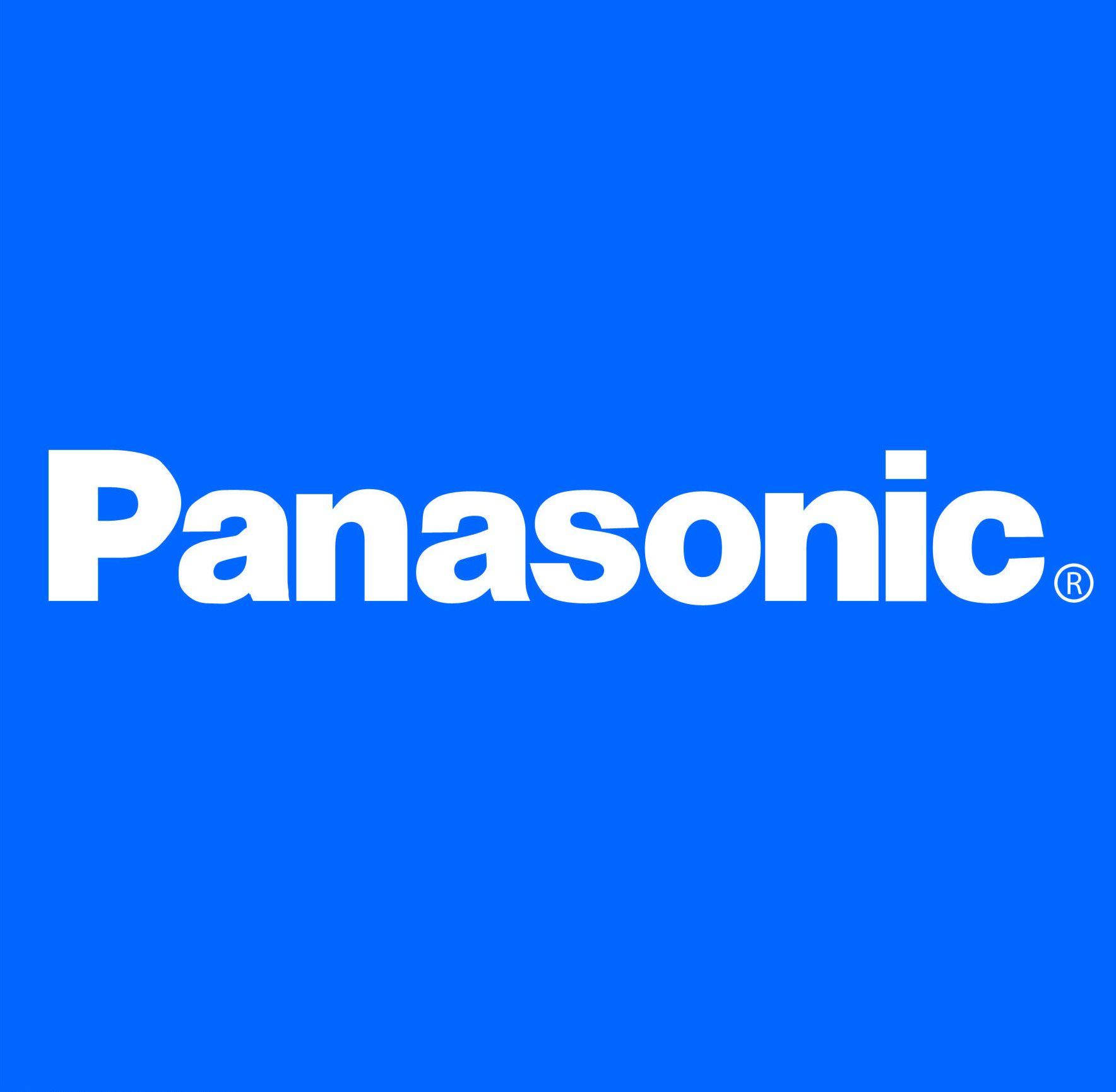 Panasonic 桌布 壁紙 — 大膽的白色Panasonic標誌居中在純皇家藍色背景上。