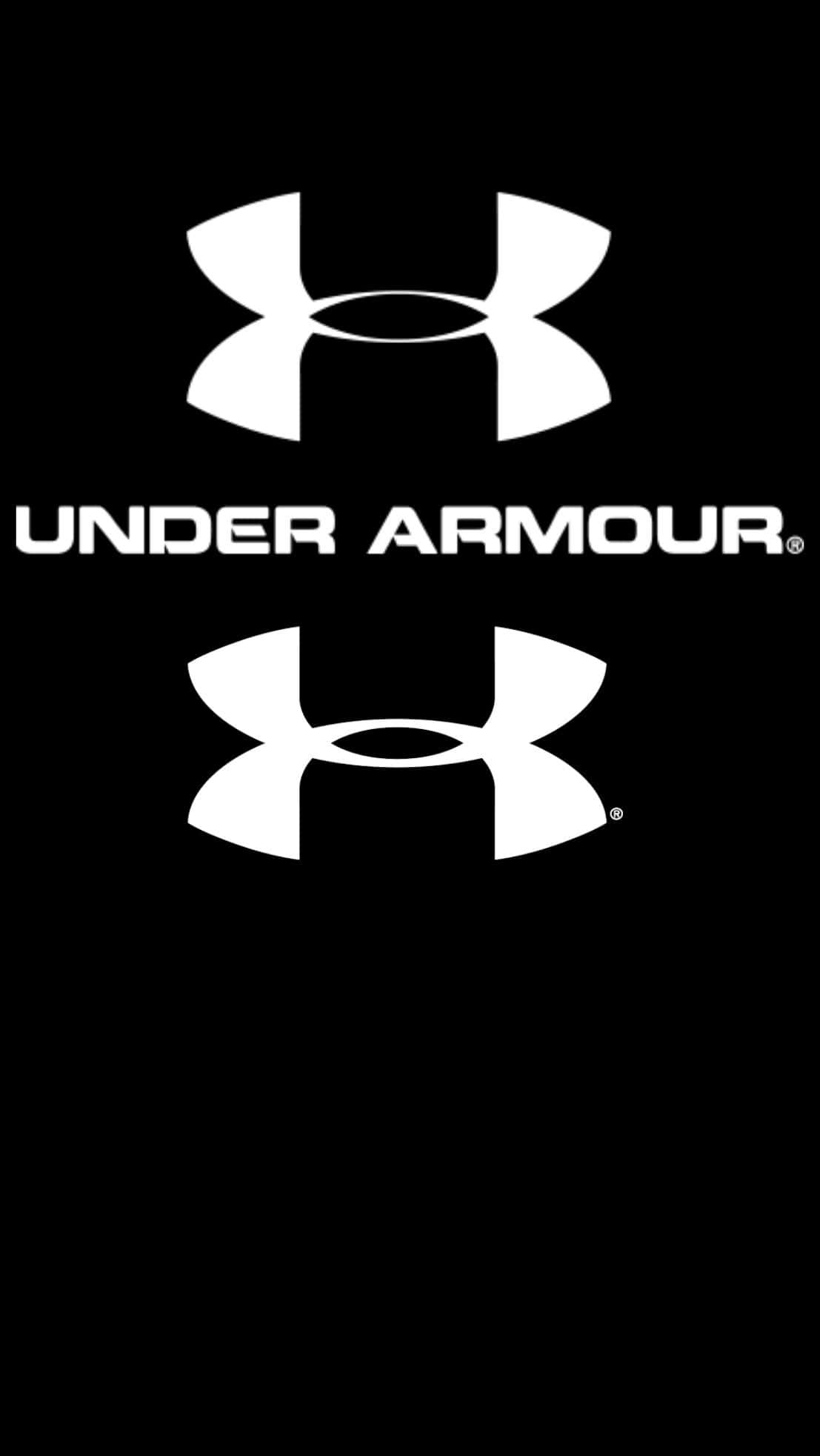 Under Armour 桌布 壁紙 — 大膽的白色Under Armour標誌和文字在純黑色背景上顯得格外突出。