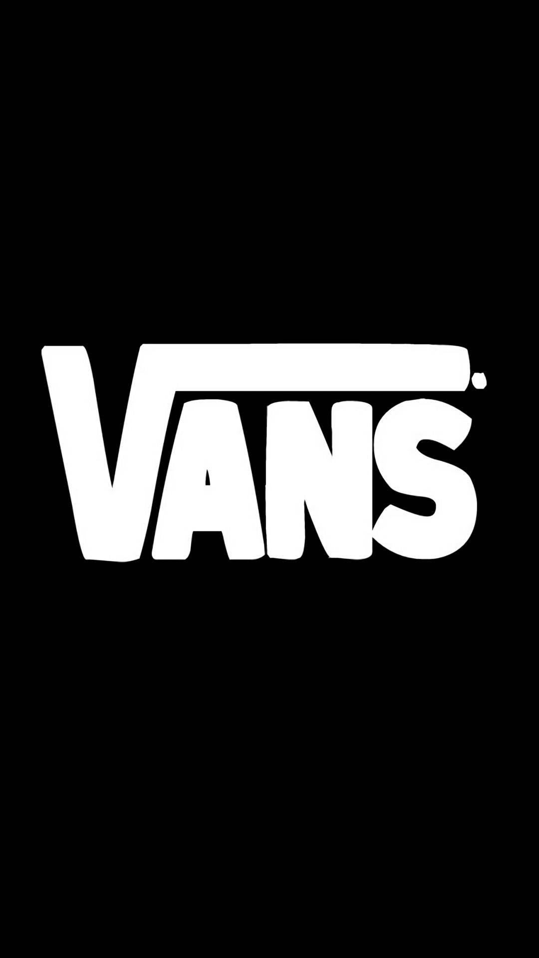 Vans 桌布 壁紙 — 大膽的白色Vans標誌居中於純黑色背景上，設計簡潔極簡。