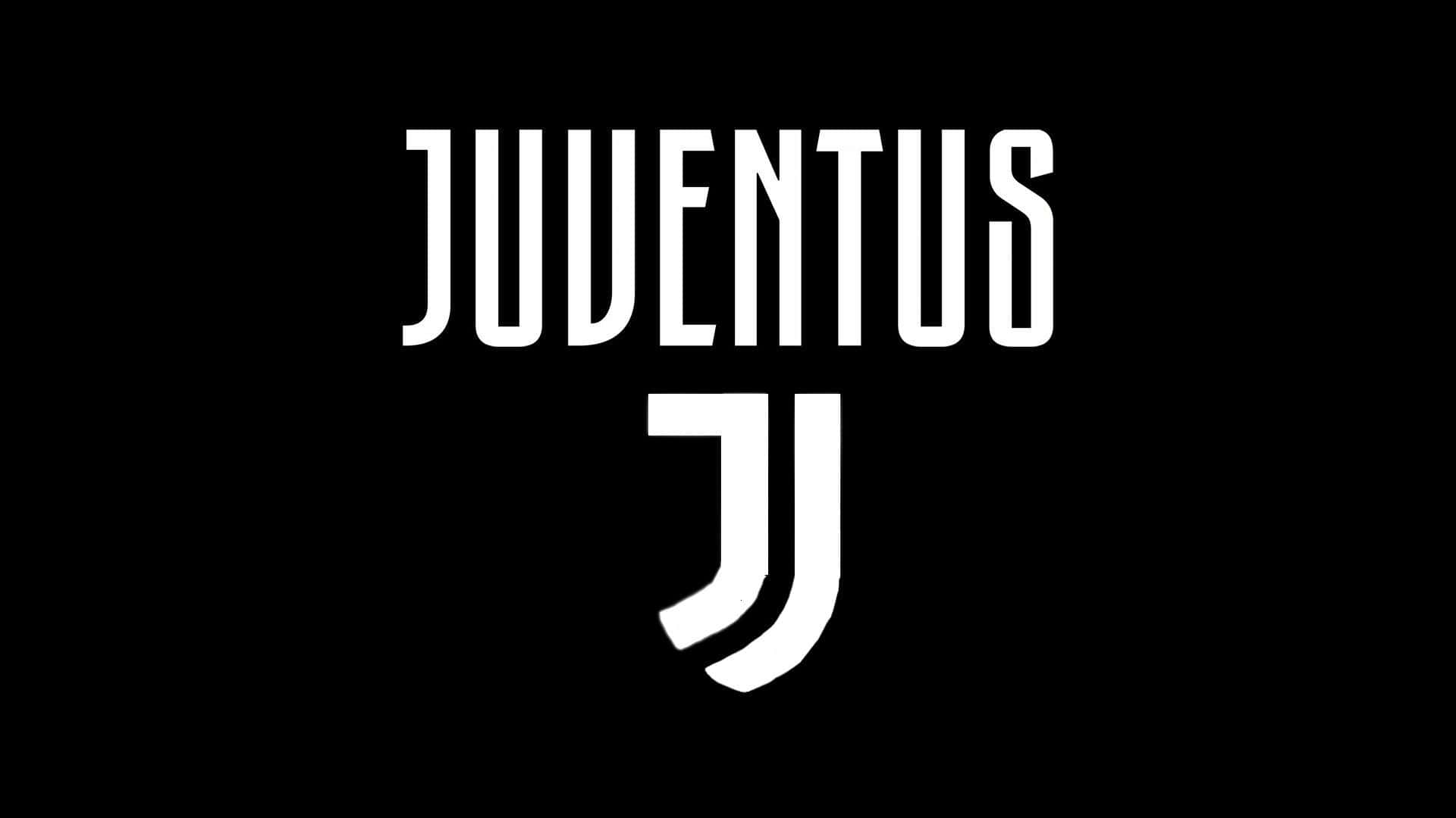 Juventus 桌布 壁紙 — 大膽的白色尤文圖斯標誌在純黑色背景上顯得格外突出。