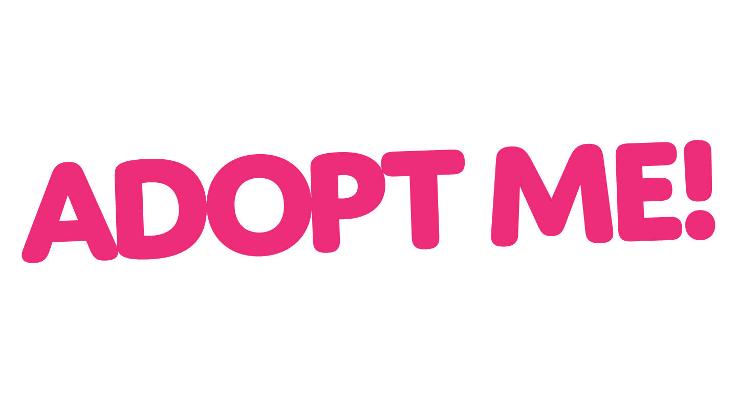 Me 桌布 壁紙 — 大膽的粉紅色文字寫著 adopt me! 在潔淨的白色背景上脫穎而出。