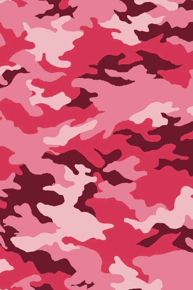 Pink Camo 桌布 壁紙 — 大膽的粉紅色迷彩圖案，帶有各種深淺的洋紅色和紫紅色，重複的抽象設計。